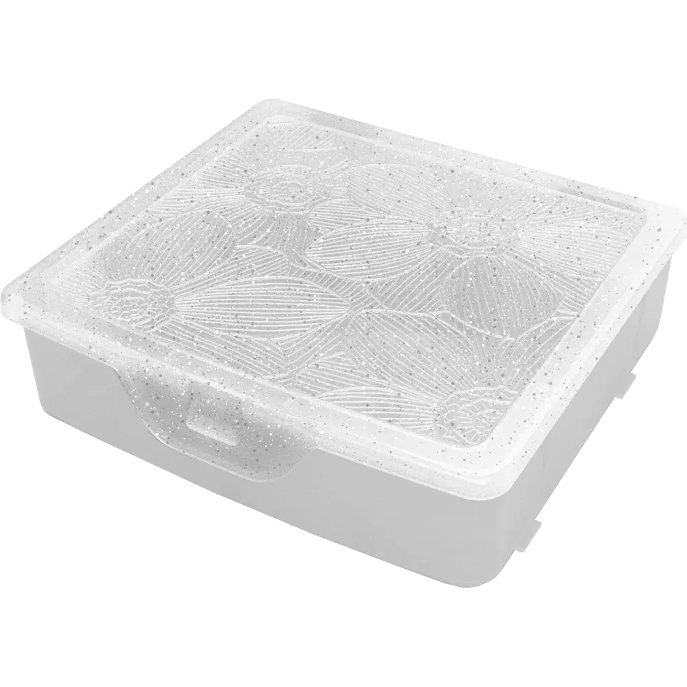 Органайзер для хранения S 14x13.5x4.1 см пластик с крышкой цвет белый Santreyd STLM-2039027