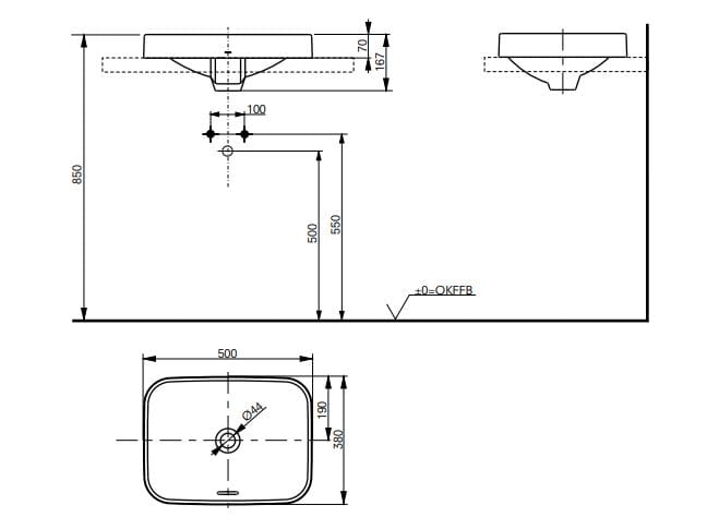 Керамическая прямоугольная столешница TOTO LF L5715E / L5716E ARCH-00147271 - Вид №3