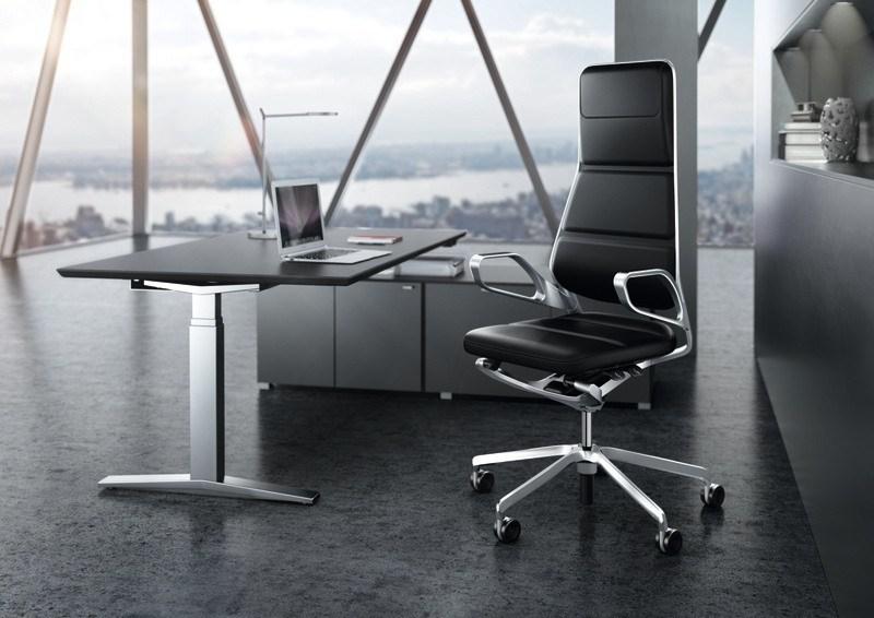 König Neurath Поворотное кожаное кресло для руководителей с 5 спицами Auray sun-id-1486460 - Вид №1