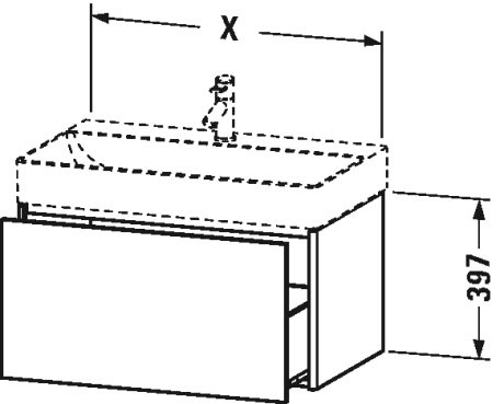 XS406104949 XSquare Тумбочка подвесная Графит матовый, декор Duravit - Вид №3