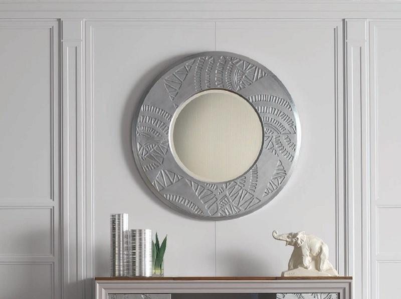 Cantiero Зеркало настенное круглое сусальное серебро в раме Étoile night Et047 - Вид №1
