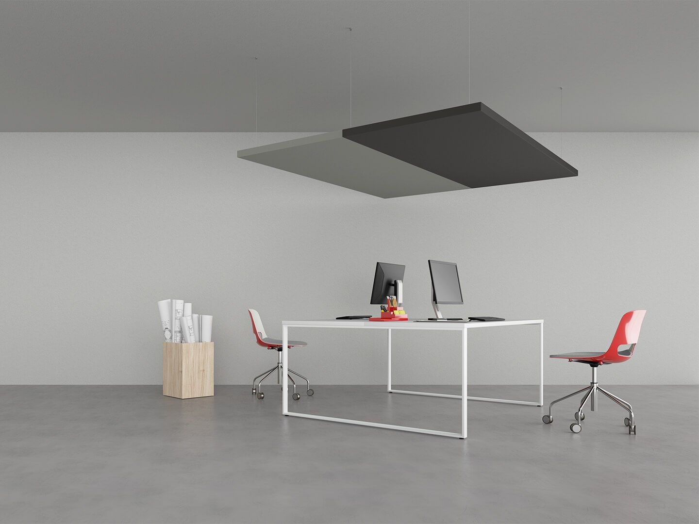 Состав звукопоглощающих панелей, подвешенных к потолку Caruso Acoustic NUVOLA ARCH-00017662