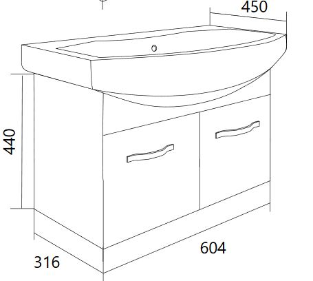 У50112 Тумба без раковины Вита 65П 2д, МДФ 1 Marka Вита - Вид №6