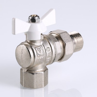 VT.228.NW.04 Кран шаровой VALTEC BASE угловой с полусгоном и белой ручкой Valtec 1/2"  - Вид №7