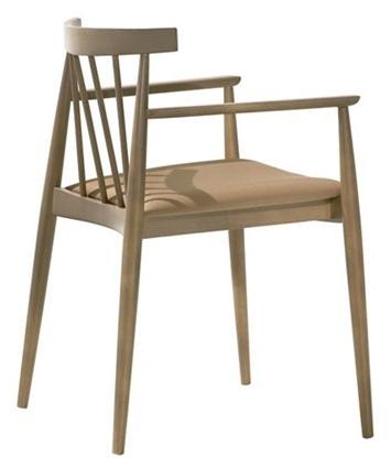 Andreu World Стул из бука с подлокотниками и встроенной подушкой Smile So0334 - Вид №2