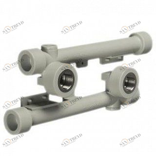 Водорозетка ВР 20х1/2" полипропилен проходная сдвоенная для смесителя FV-PLAST 221020