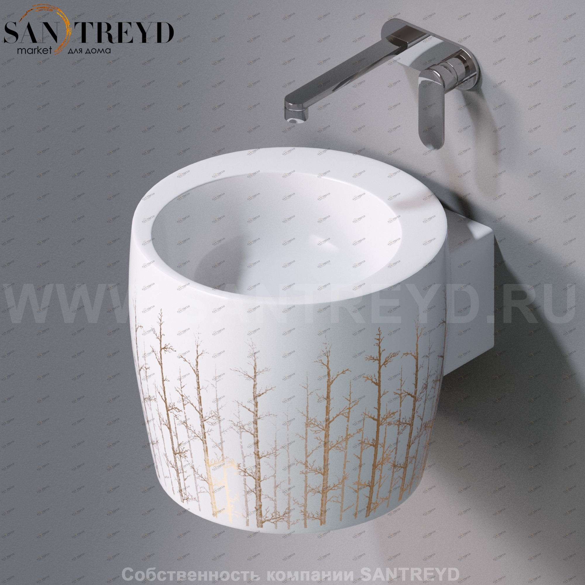 L102T0R0V1.405G Подвесная раковина настенная круглая A. e T. Italia SPOT белая AeT ITALIA TOTEM