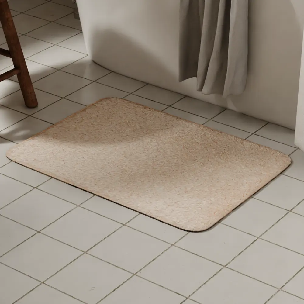 Коврик для ванной LEMER Havre с узором ромб 50x80 см бежевый 89384872 STLM-1566565