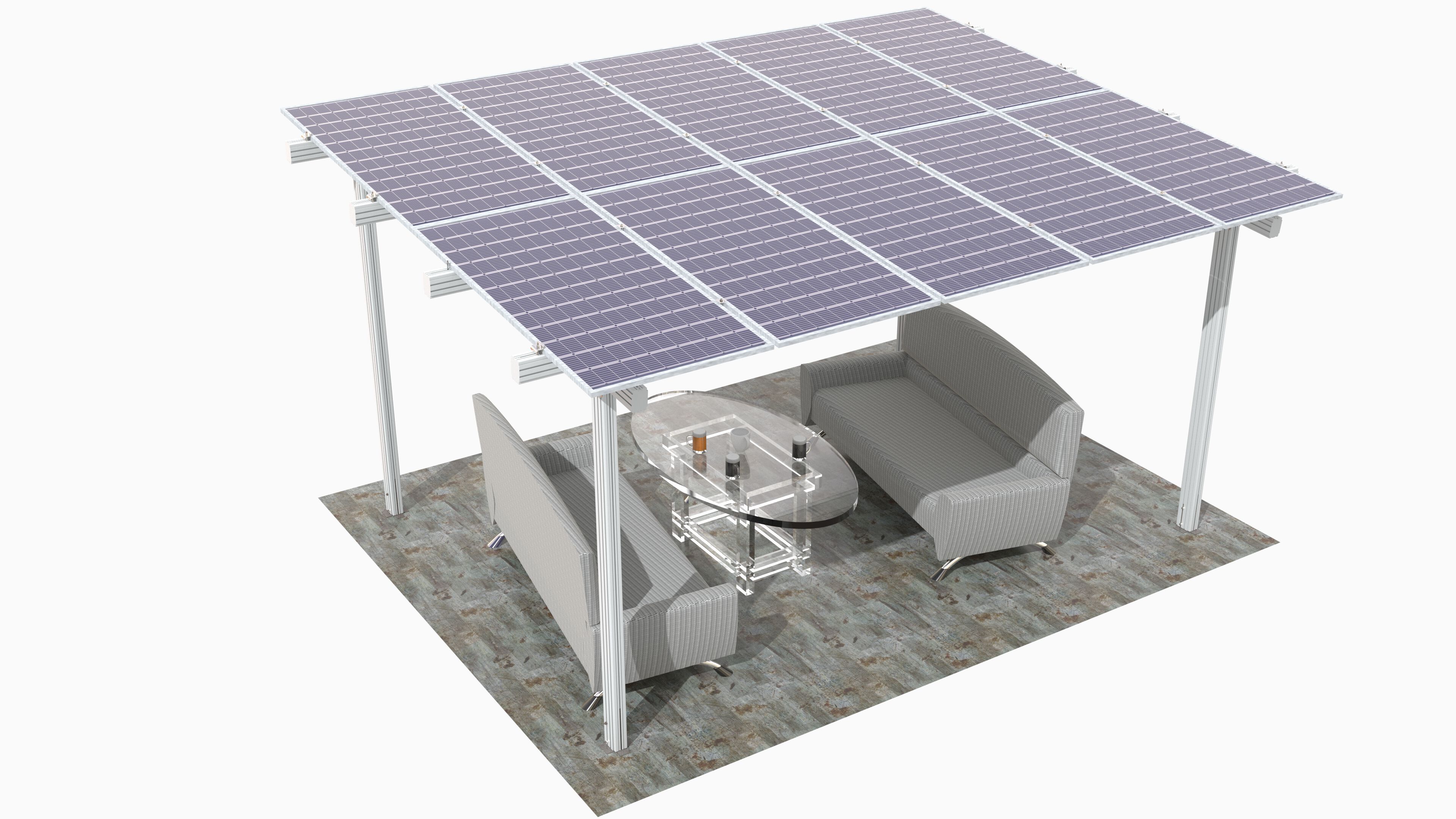 Алюминиевый навес с фотоэлектрическими модулями с рамкой ECOBEL PensiNORMA ARCH-00059028 - Вид №1