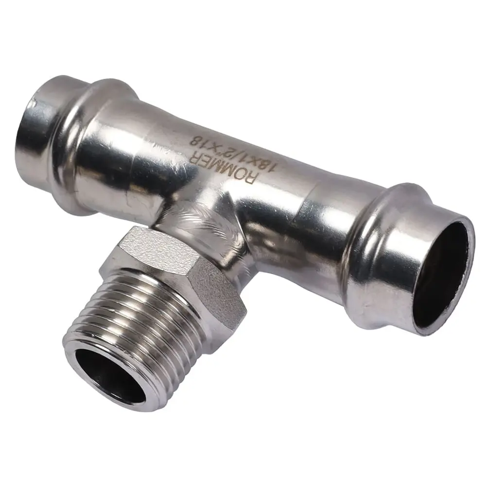 Тройник переходной Rommer 1/2"x18 мм ВПр-ВР нержавеющая сталь STLM-2125670