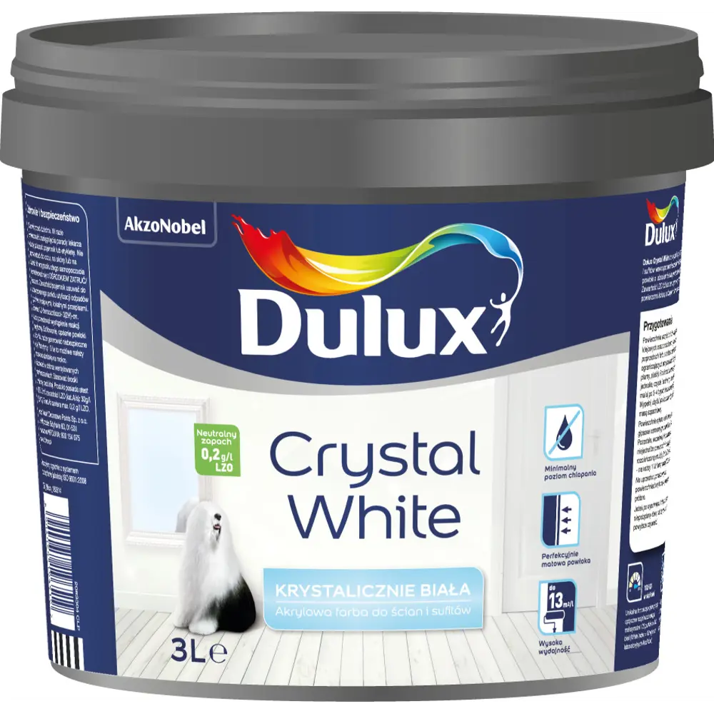 Краска Dulux Crystal WhiteI 3 л STLM-2117189