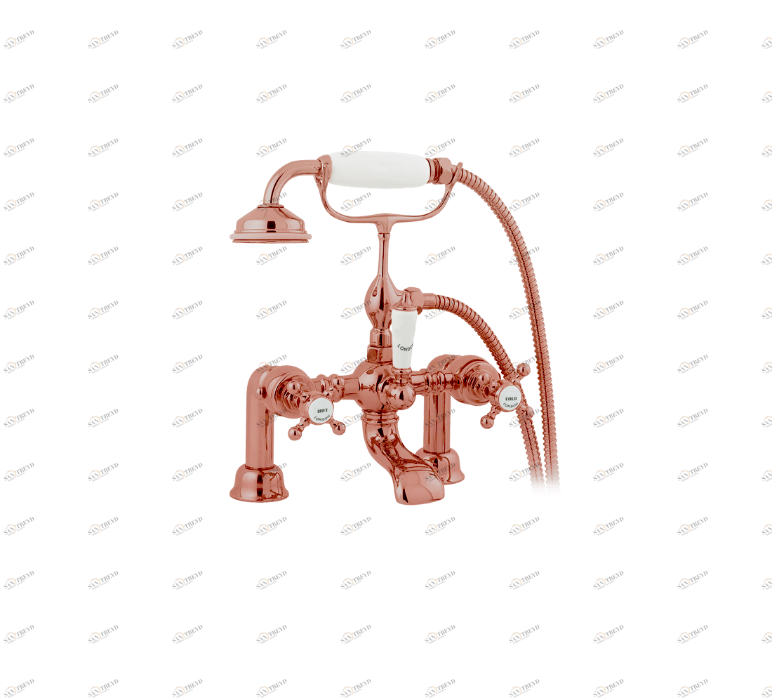 Gentry Home Смеситель для раковины мостик на 2 отверстия 200мм Mayfair Медь GH102080