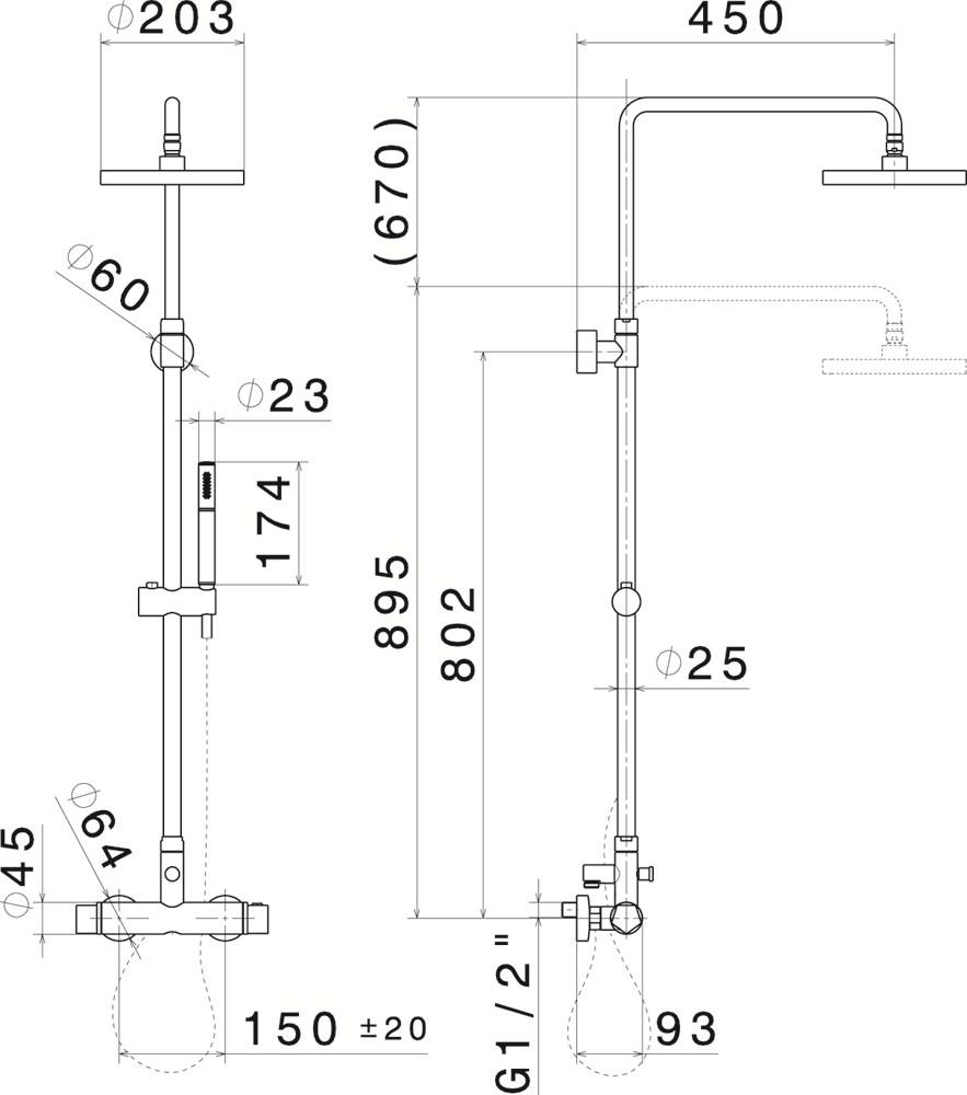 newform Термостатическая душевая стойка с переключателем Colonne doccia 67550 - Вид №1