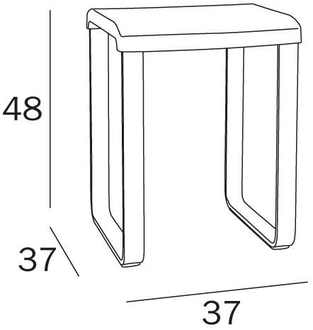 INDA® Табурет для ванной полипропиленовый Hotellerie Av3750 - Вид №1