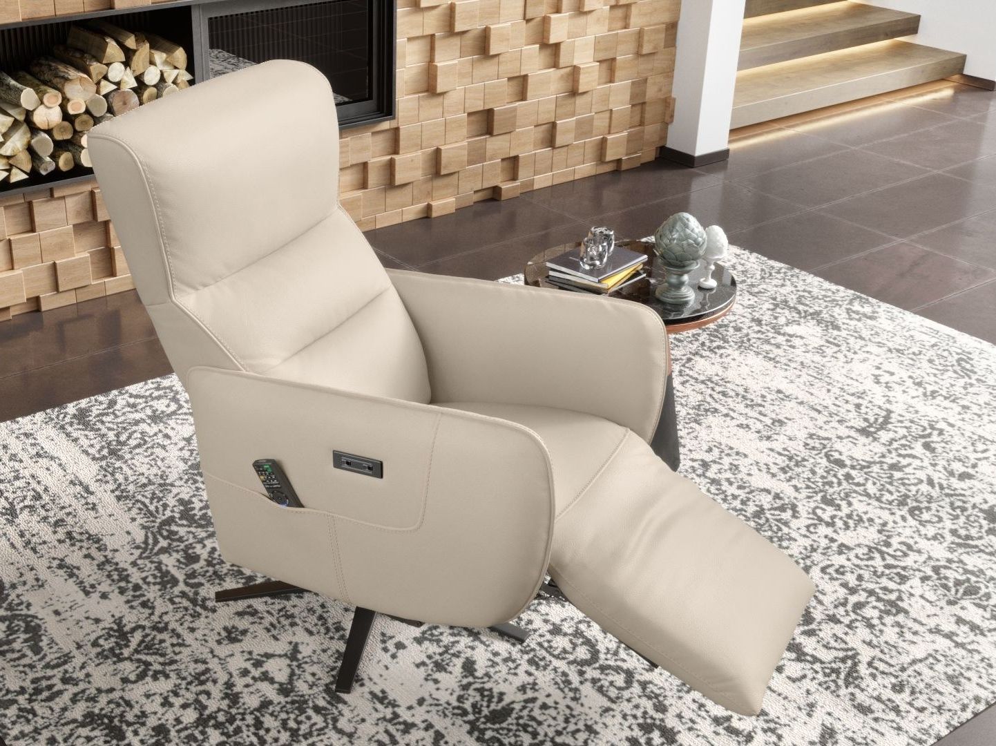 5-спицевое кожаное кресло с подлокотниками Sofanella Lucera ARCH-00093454 - Вид №7