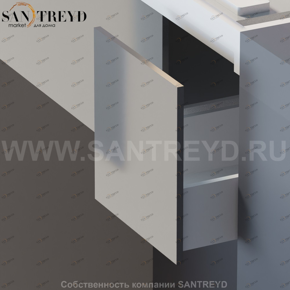 EVOLUZIONE Выдвижной двойной ящик с серой фронтовой панелью AEVOM19804F Agape