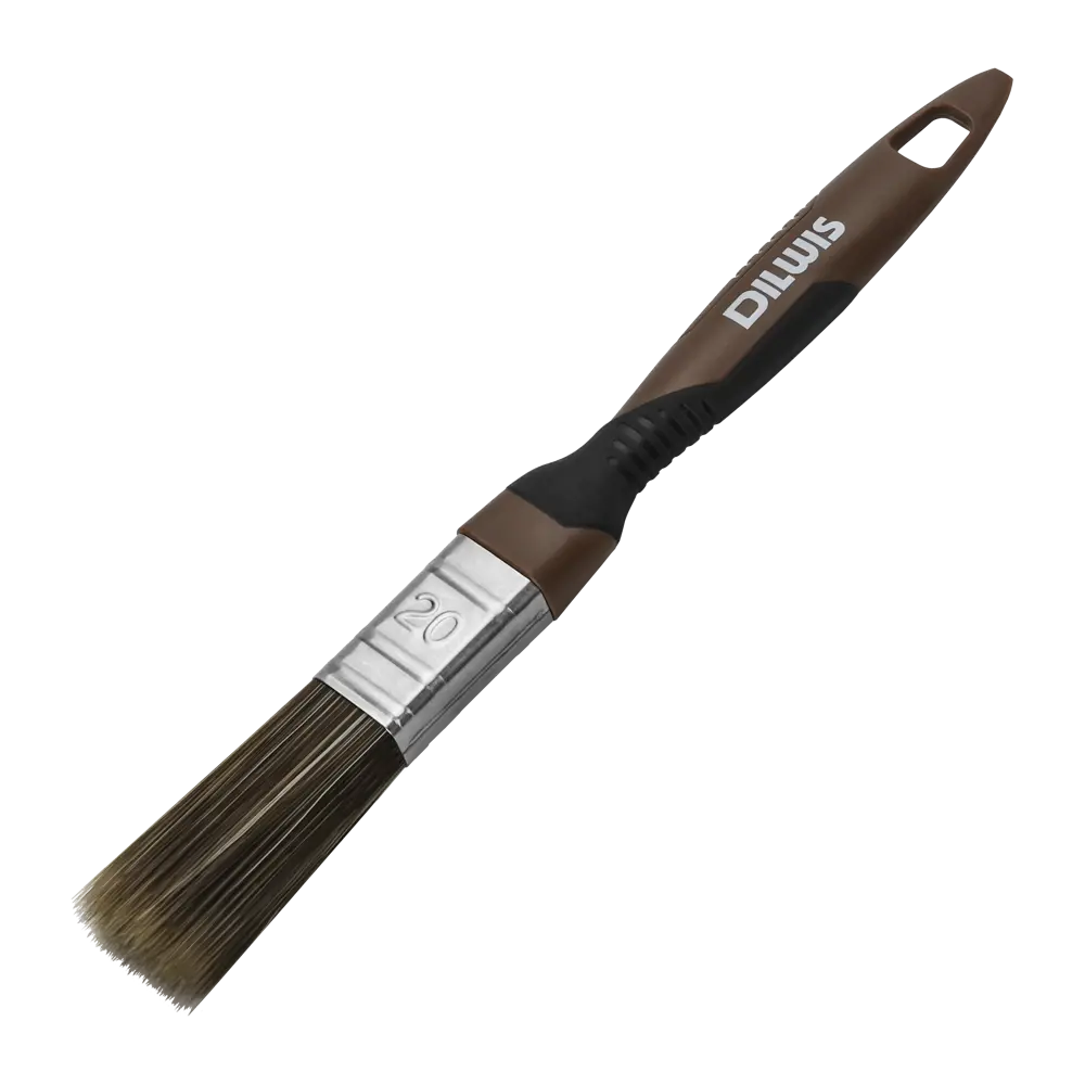 Кисть плоская для лаков и антисептиков 20 мм DILWIS синтетическая щетина STLM-2102043