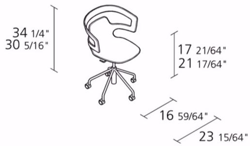 Alias 5-спицевое вращающееся кресло на колесиках Segesta selinunte sun-id-1474963 - Вид №1
