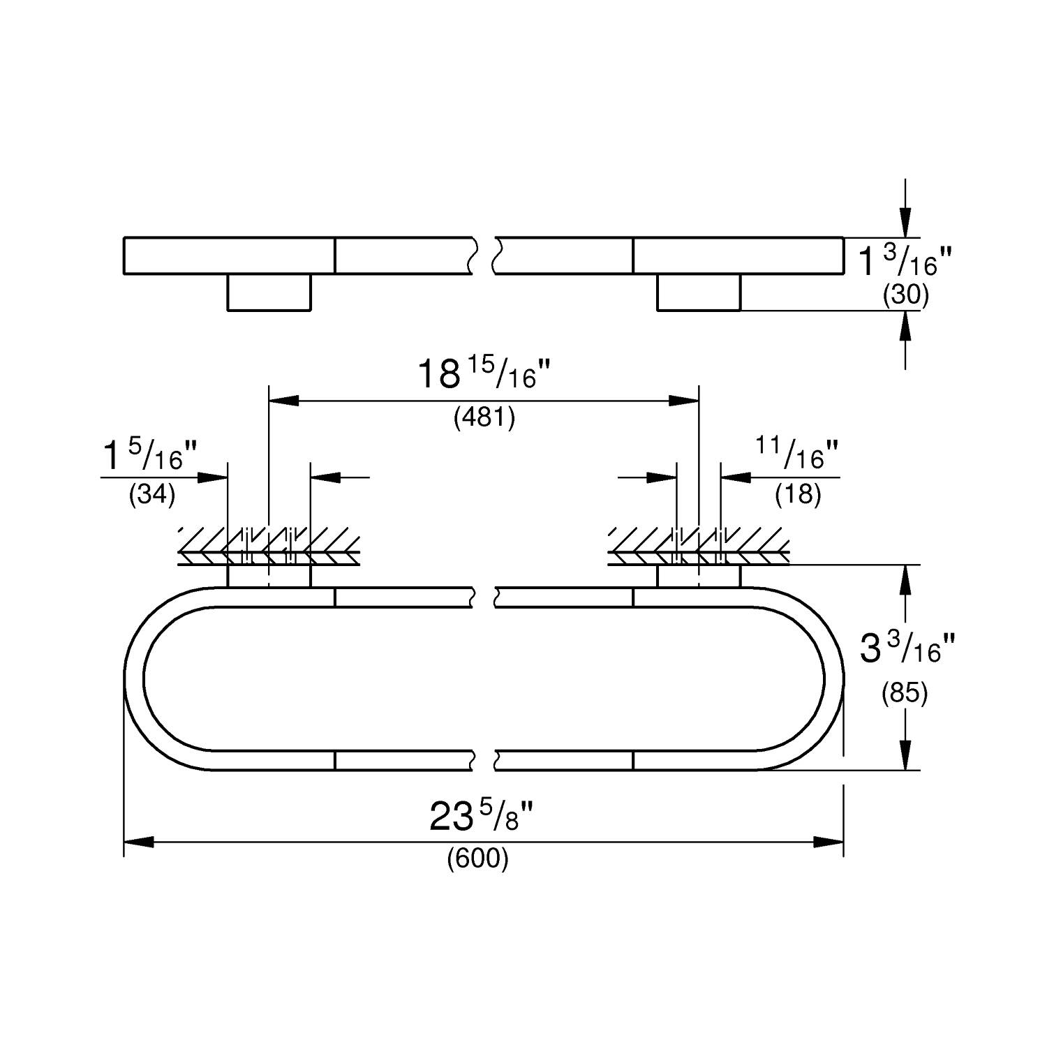 Держатель для полотенца GROHE Selection, 600 мм, теплый закат матовый (41056DL0) - Вид №1