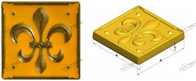 Металлическая плитка Lily 5*5 с эмалью 1654 Enameled kavarti Kavarti (Каварти) sun-id-328801