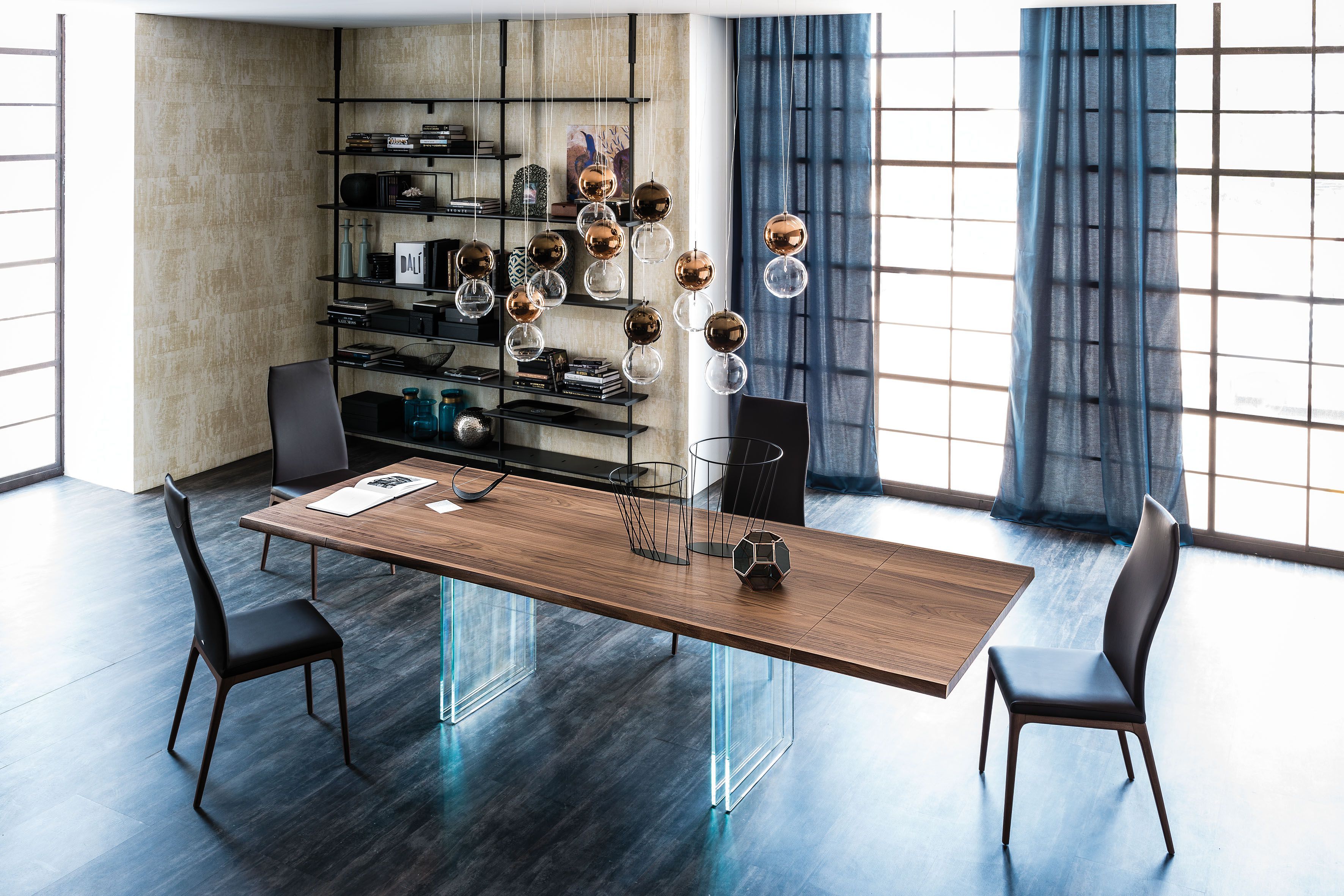 Прямоугольный выдвижной стол из дерева и стекла Cattelan italia IKON ARCH-00141462 - Вид №1