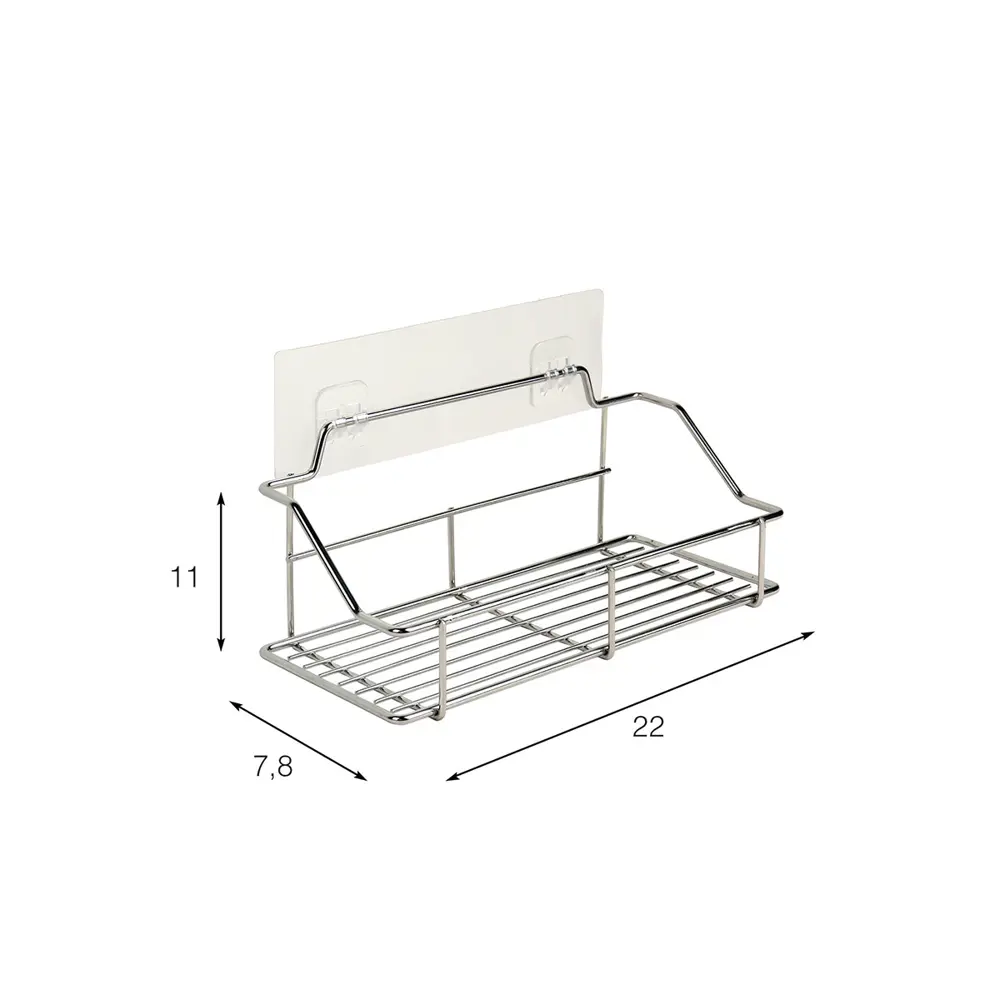 Полка для ванной Delphinium 11x22 см металл цвет хром Стандарт STLM-2149055 - Вид №3
