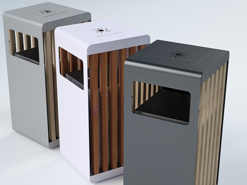 Наружная крышка алюминиевая корзина для мусора с пепельницей CITYSì ALUMINUM ARCH-00143044