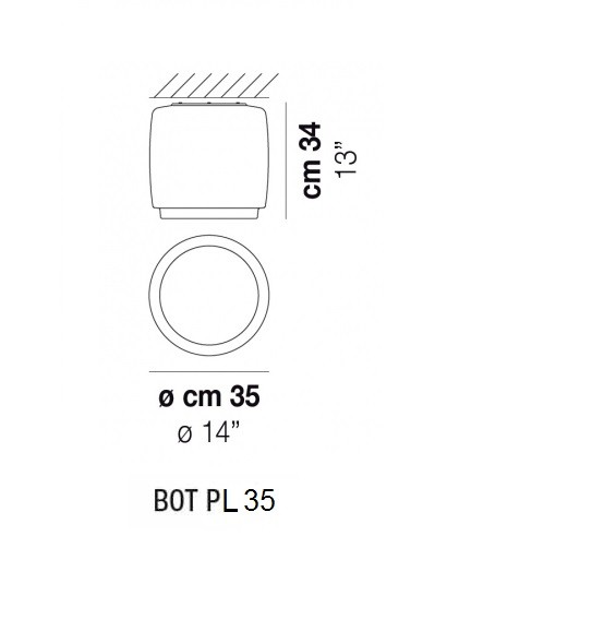 Vistosi BOT PL 35 BC светильник настенно-потолочный 102902 - Вид №2
