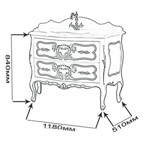 Тумба под раковину MIGLIORE Vittoria ML.VIT-BA115.BI.AG Bianco с декором Argento GM.VIT-BA115.BI.AG - Вид №8