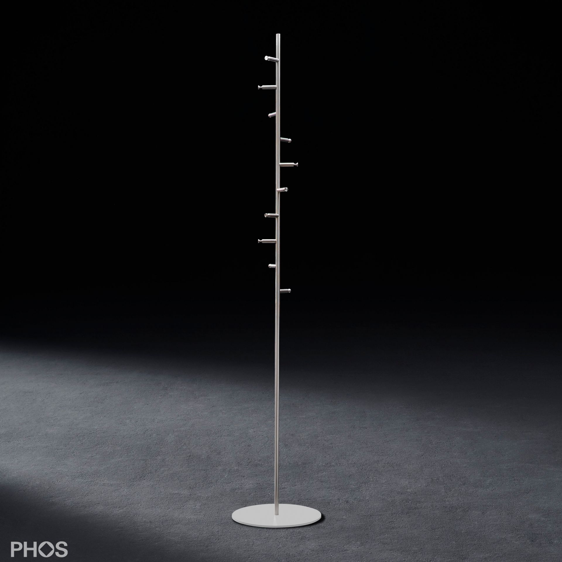 GSTH10-BPW Вешалка для одежды с 10 крючками, основание: белое. PHOS 