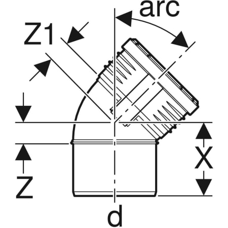 GEBERIT 390.023.14.1 Отвод Geberit Silent-PP  - Вид №2