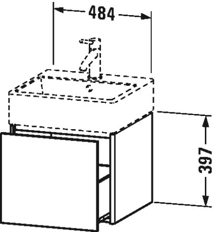 XS409207575 XSquare Тумбочка подвесная Лен, декор Duravit - Вид №1
