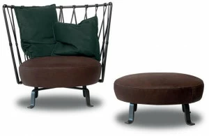 BAXTER Кожаное кресло с подставкой для ног