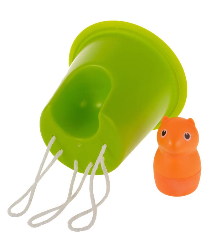 QL10075-BN-GN Горшок самополивающийся log&squirrel коричневый-зеленый Qualy  - Вид №4