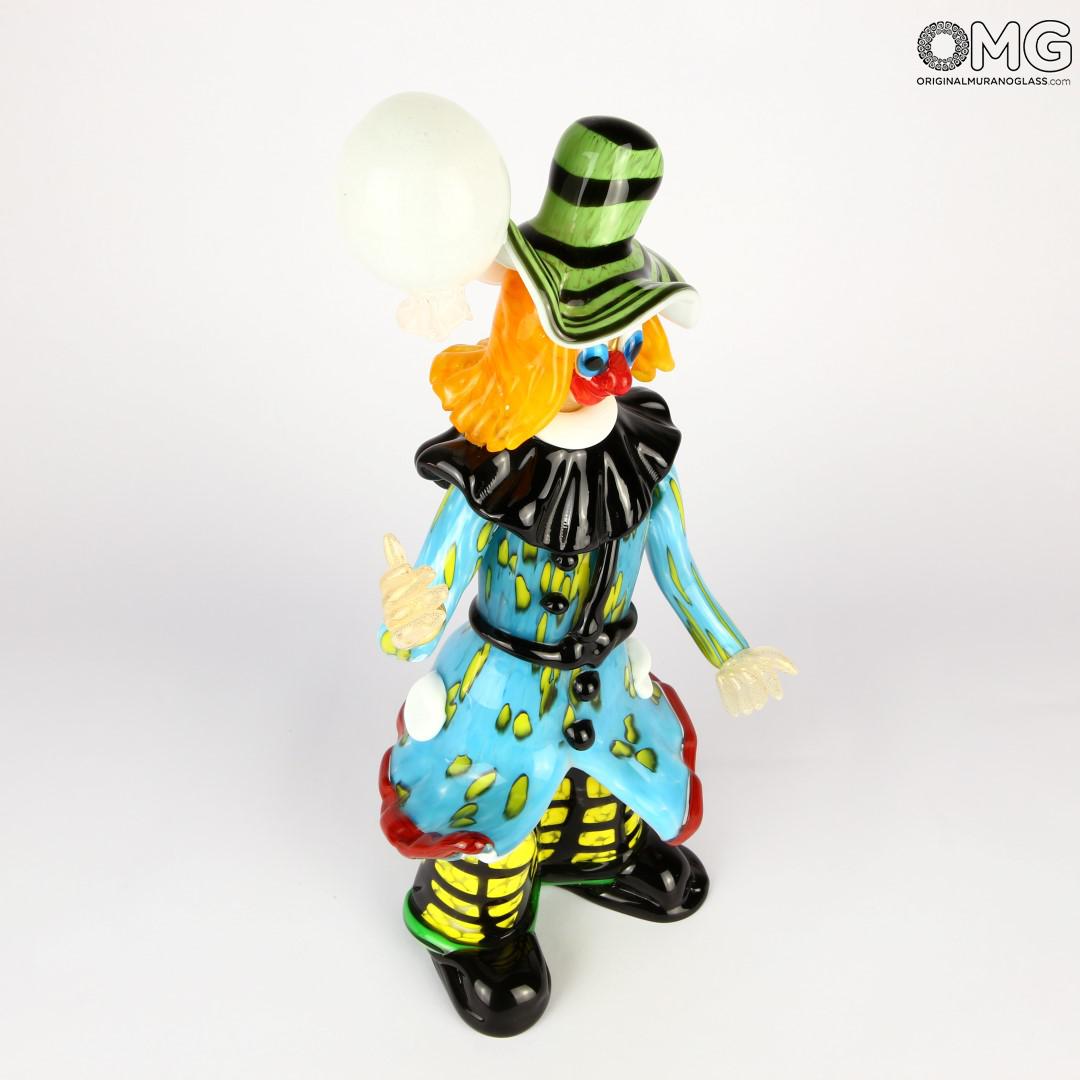 2588 ORIGINALMURANOGLASS Статуэтка Клоун с воздушным шариком - муранское стекло OMG 14 см  - Вид №1