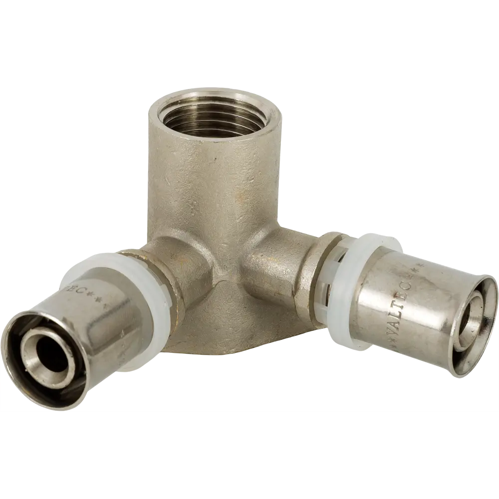 Тройник комбинированный Valtec 16x1/2"x16 мм ВР никелированная латунь VTM.234.N.160416 STLM-2128651