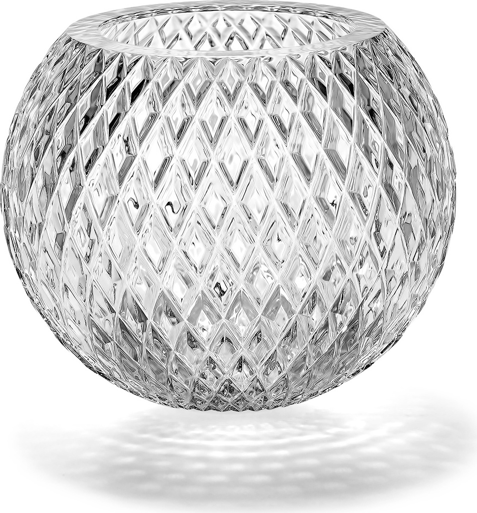 10620314 Avdeev Crystal Ваза интерьерная для цветов "Шар" "Соты" "Лондон" средняя Хрусталь 