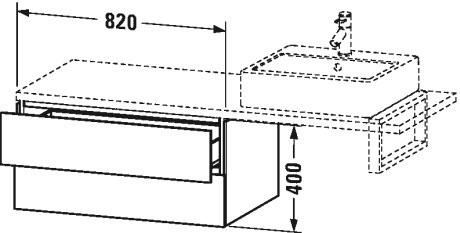 LC583902121 Шкафчик для консоли L-Cube #LC5839 820 x 547 мм Орех темный декор Duravit - Вид №1
