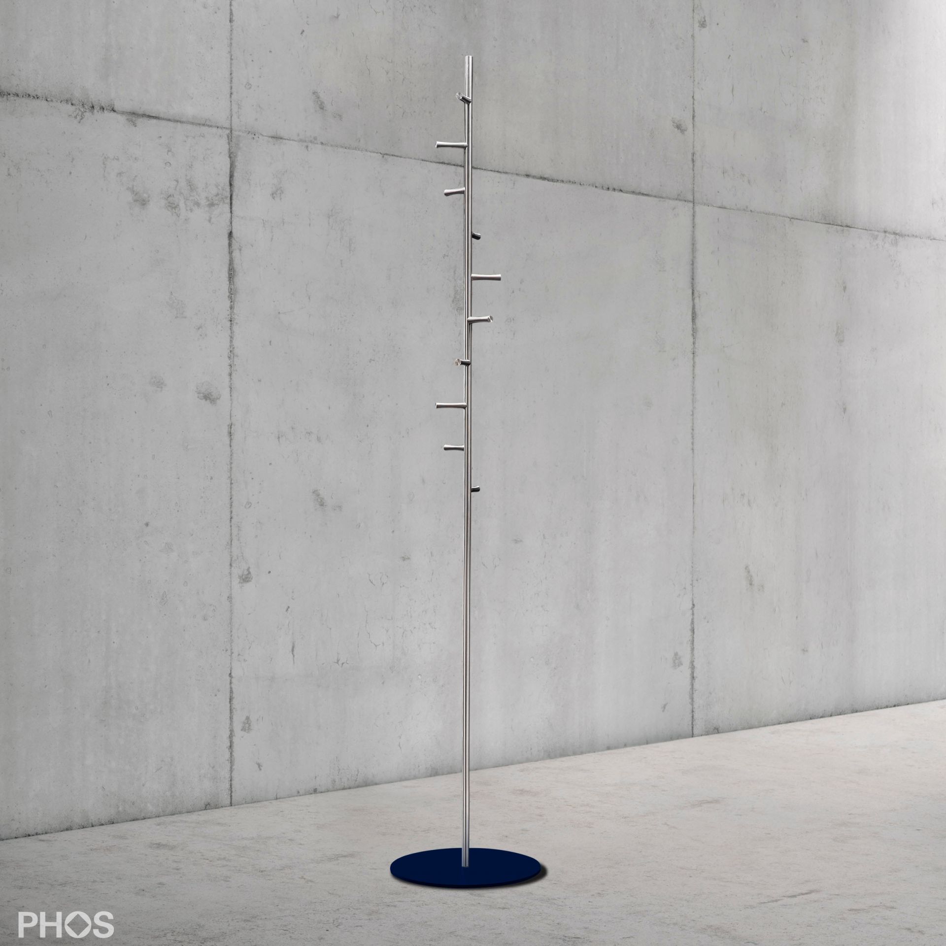 GSTH10F-BPB Вешалка для одежды с 10 струящимися крючками, основание: синее. PHOS  - Вид №1