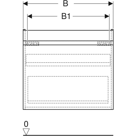 501.906.00.1 Шкафчик для раковины Geberit Renova Plan, с одним выдвижным ящиком и одним внутренним выдвижным ящиком Geberit  - Вид №3
