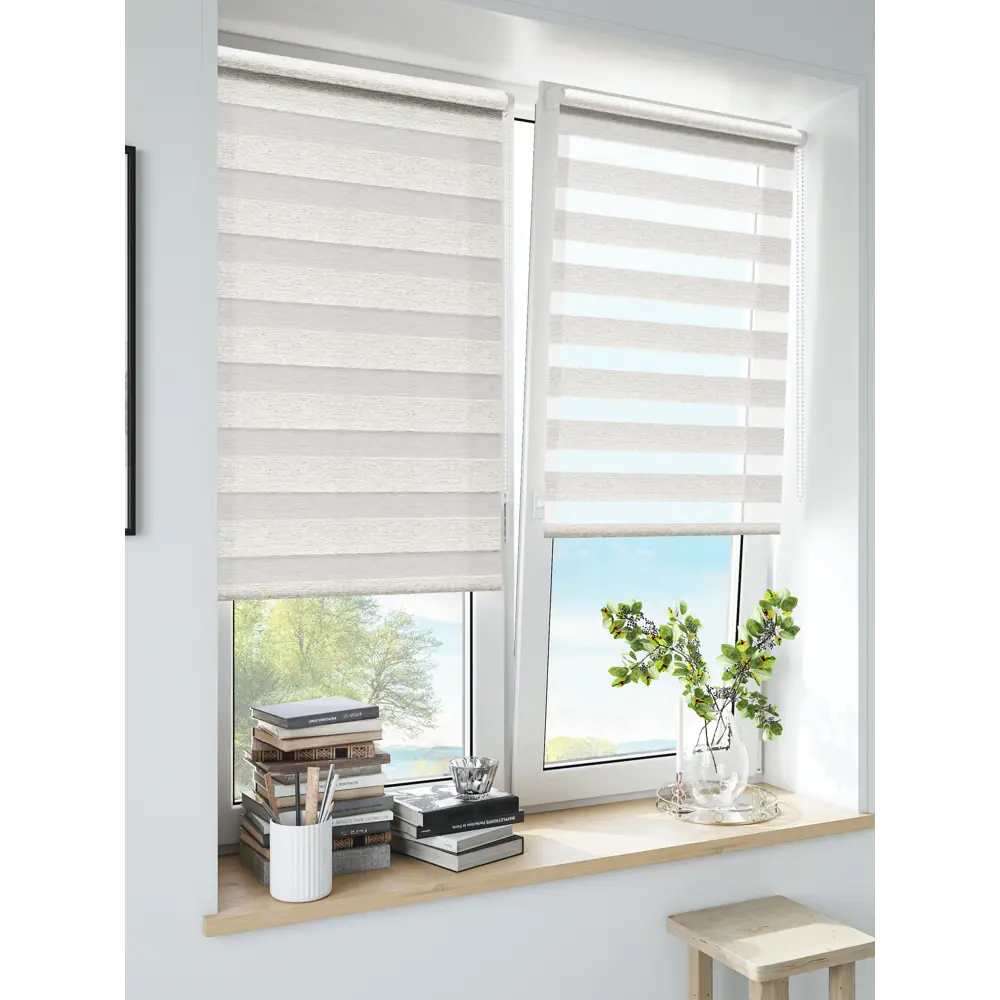 Штора рулонная день-ночь Valencia 70x160 см кремовая MIAMOZA STLM-2147288 - Вид №3