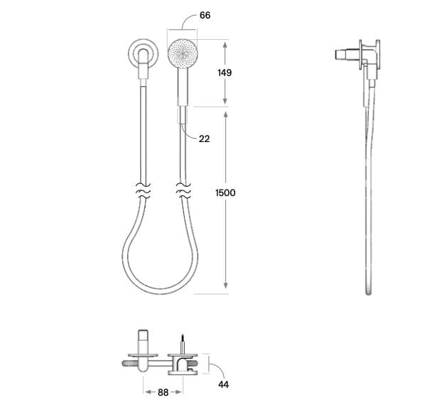 Термостатический набор для душа из нержавеющей стали с душем COCOON John Pawson ARCH-00039587 - Вид №11