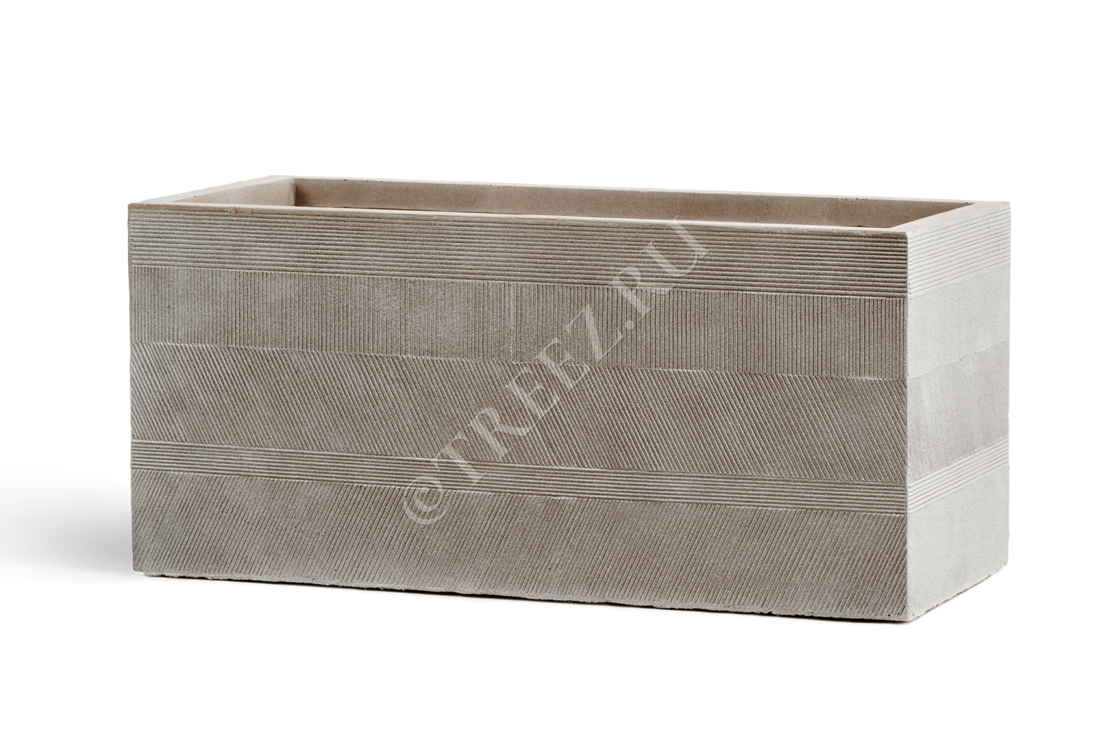 41.1019-0025-LM-60 Кашпо  ERGO - серия Graphics - Низкий прямоугольник - Капучино Цветочная коллекция  - Вид №2