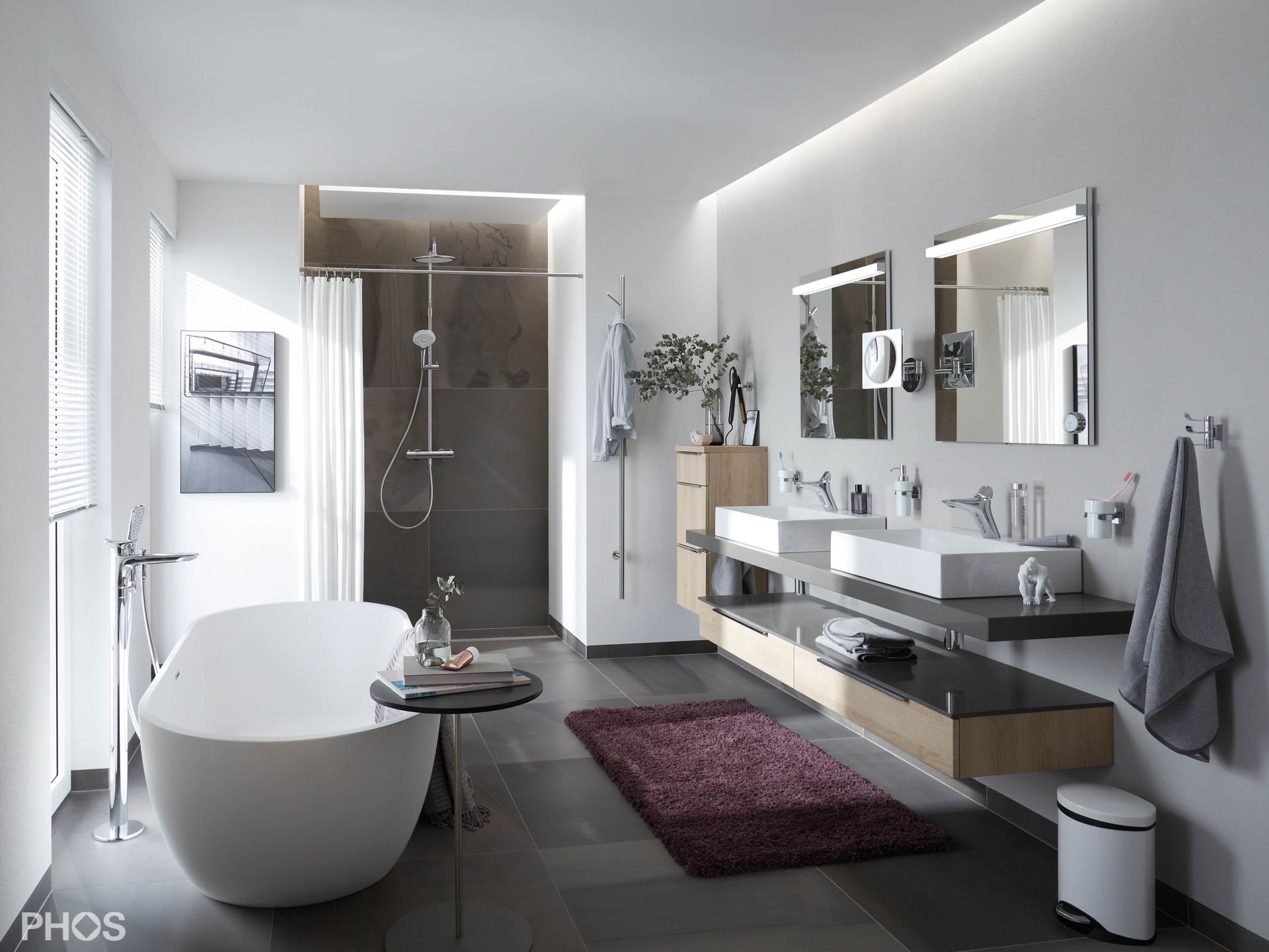 DSRN20-2 Карниз для душевой занавески в виде трубки ø20 мм от 100 до 160 см - на заказ PHOS  - Вид №4