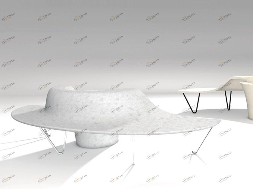 Manufatti Viscio Изогнутая реконструированная каменная скамья со встроенным горшком со спинкой sun-id-1409801