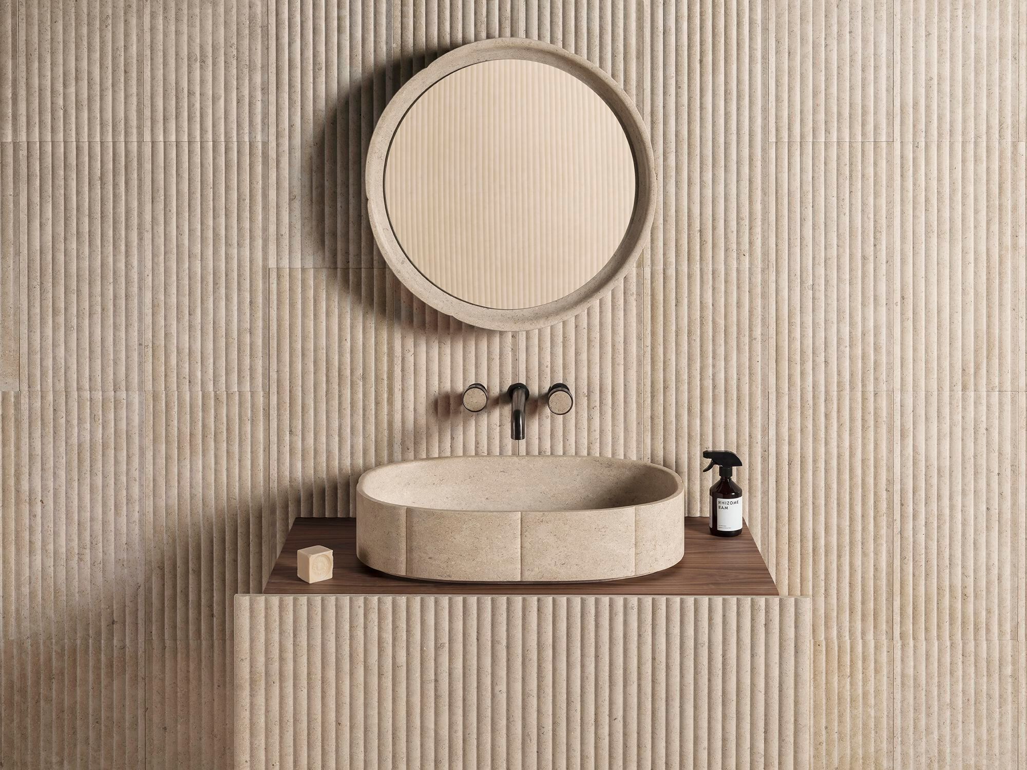 Настенное мраморное круглое зеркало LUCE DI CARRARA Sartoriale ARCH-00110844 - Вид №2