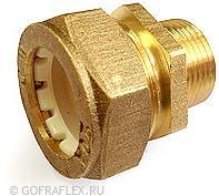 Муфта с уменьшением н.р (папа) 20мм* 1/2 дюйма Flexible hose Россия