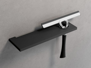 Металлическая полка для ванной комнаты с держателем ракеля