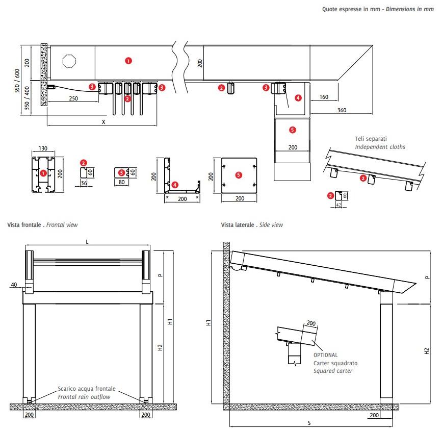 BT Group Пристенная пергола из ткани Pergomaster sun-id-1437761 - Вид №1