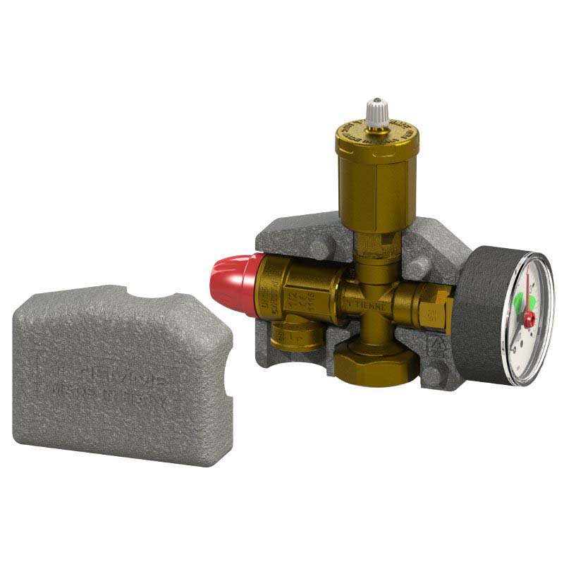 Группа безопасности котла компактная с теплоизоляцией TIEMME 1" 3бар 50кВт 3190009